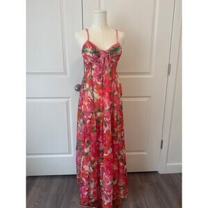 Floral Maxi Dress Cutout Floral Garden Party Forrest Fairy Whimsy Witchy